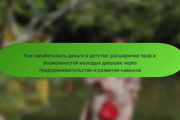 Как зарабатывать деньги в детстве: расширение прав и возможностей молодых девушек через предпринимательство и развитие навыков