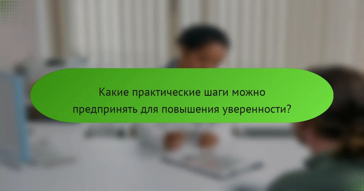 Какие практические шаги можно предпринять для повышения уверенности?