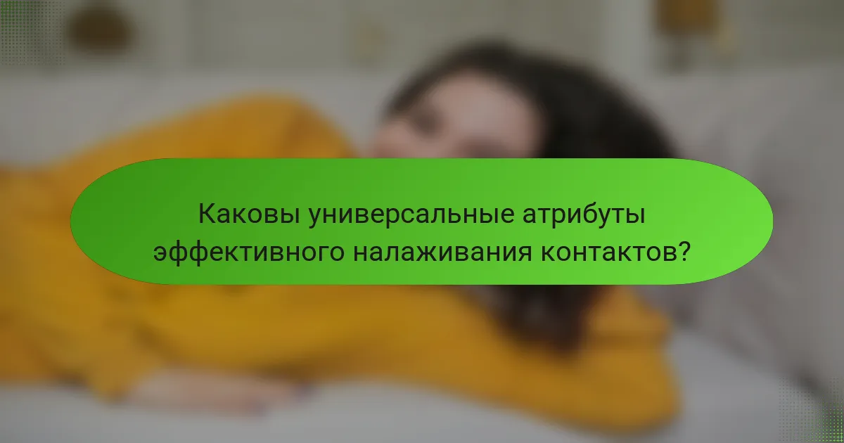 Каковы универсальные атрибуты эффективного налаживания контактов?